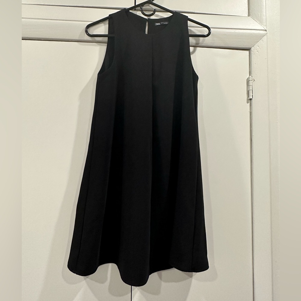 Zara Black Sleeveless A-Line Mini Dress